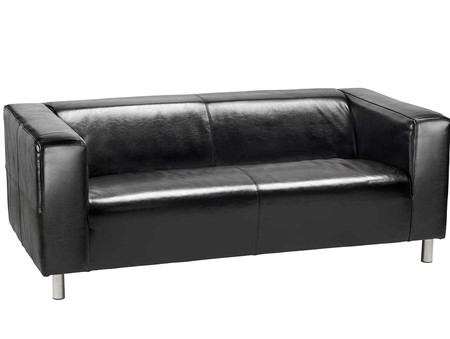 Sofa, leather, black